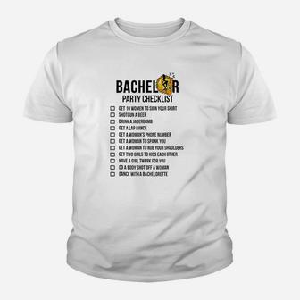 Bachelor Party Checklist Getting Married Youth T-shirt | Crazezy