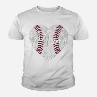 Baseball Heart Mom Softball Mother's Day Christmas Gift Youth T-shirt | Crazezy UK