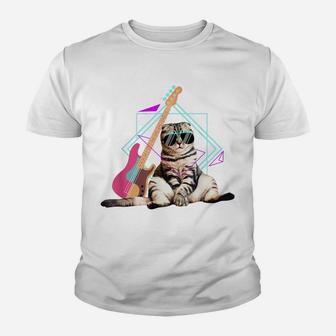 Bass Cat I Rock Kitty On A Bass I Cat Lover I Guitar Cat Youth T-shirt | Crazezy CA