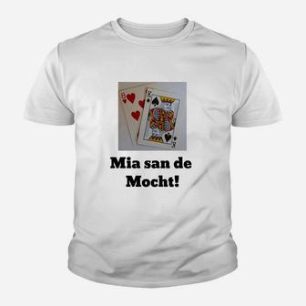 Bayerisches Spielkarten-König Kinder Tshirt, Mia san de Mocht! Spruch - Seseable