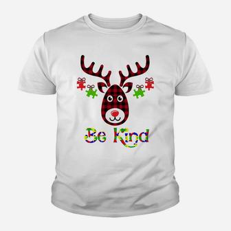 Be Kind Autism Awareness Christmas Reindeer Gifts Xmas Idea Sweatshirt Youth T-shirt | Crazezy UK