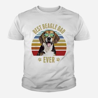 Beagle Best Dog Dad Ever Retro Sunset Beach Vibe Sweatshirt Youth T-shirt | Crazezy UK