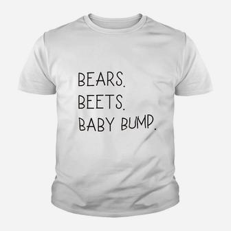 Bears Beets Baby Bump Funny Youth T-shirt | Crazezy