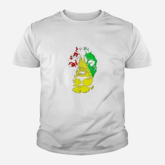 Beautiful Lion Face Rasta Colors Style Youth T-shirt | Crazezy