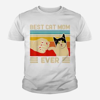 Best Cat Mom Ever Funny Cat Mom Mother Vintage Gift Youth T-shirt | Crazezy