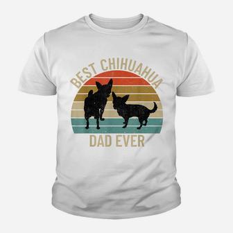 Best Chihuahua Dad Ever Retro Vintage Dog Lover Youth T-shirt | Crazezy UK