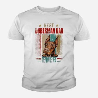 Best Doberman Dad Ever Retro Vintage Dog Lovers Youth T-shirt | Crazezy CA