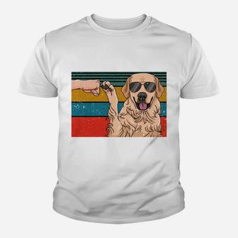 Best Golden Retriever Dad Ever Dog Dad Fist Bump Sweatshirt Youth T-shirt | Crazezy AU