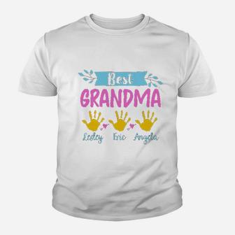Best Grandma With Grandkids Names Mothers Day Cute Nana Gigi Youth T-shirt | Crazezy DE