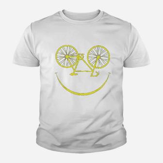 Bicycle Smiley Face Smiling Smile Cycling Bike Youth T-shirt | Crazezy