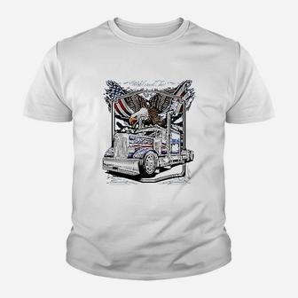 Big Rig Wild And Free Truck Driver Semi Youth T-shirt | Crazezy