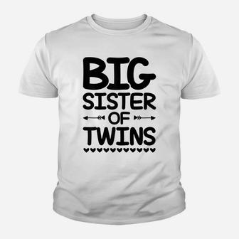 Big Sister Of Twins Sister Love Siblings Family Youth T-shirt | Crazezy DE