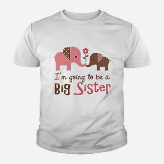 Big Sister To Be Mod Elephant Baby Youth T-shirt | Crazezy UK