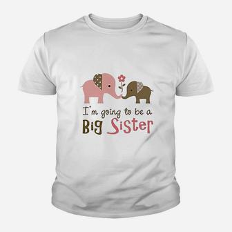 Big Sister To Be Mod Elephant Youth T-shirt | Crazezy