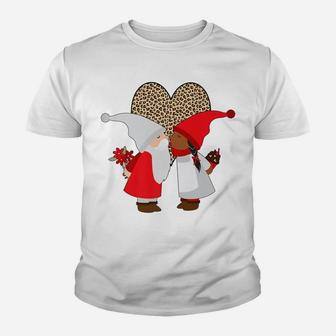Biracial Couples Gift Valentines Ethnic Gnome Mixed Leopard Youth T-shirt | Crazezy