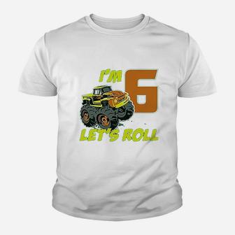 Birthday Gift For 6 Year Old Truck 6Th Birthday Youth T-shirt | Crazezy CA