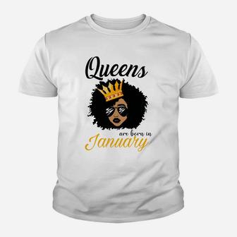Birthday Queens January Shirts For Women African American Sweatshirt Youth T-shirt | Crazezy