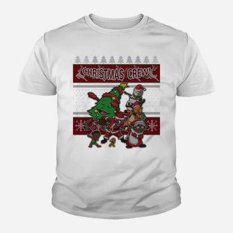 Black African American Santa Christmas Crew Sweater Design Sweatshirt Youth T-shirt | Crazezy