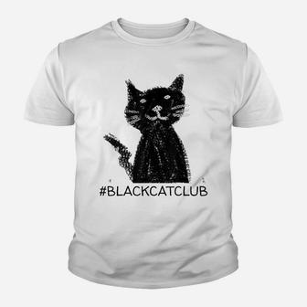 Black Cat Club Gifts For Cat Lovers Cute Graphic Tees Youth T-shirt | Crazezy AU
