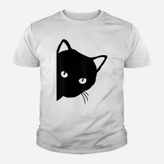 Black Cat Face For Cat Lovers Youth T-shirt | Crazezy