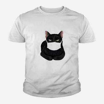 Black Cat Face Youth T-shirt | Crazezy