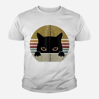 Black Cat Vintage Retro Style Cats Lover Zip Hoodie Youth T-shirt | Crazezy