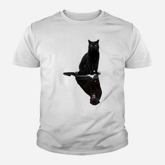 Black Cats Reflection Gift Cat Lovers Cute Black Tiger Youth T-shirt | Crazezy