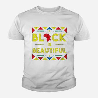 Black History Black Is Beautiful African Colors Youth T-shirt | Crazezy UK