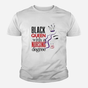 Black Nurse Queen Nursing School Graduation Rn Lpn Bsn Youth T-shirt | Crazezy UK