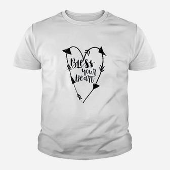 Bless Your Heart Southern Charm Saying Black Youth T-shirt | Crazezy
