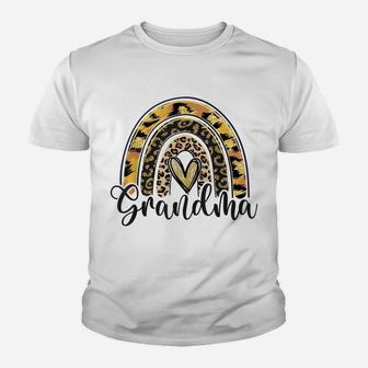 Blessed Grandma Funny Leopard Boho Rainbow Grandma Life Youth T-shirt | Crazezy UK