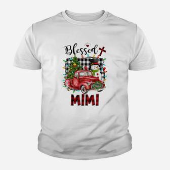 Blessed Mimi Christmas Snowman - Grandma Gift Sweatshirt Youth T-shirt | Crazezy