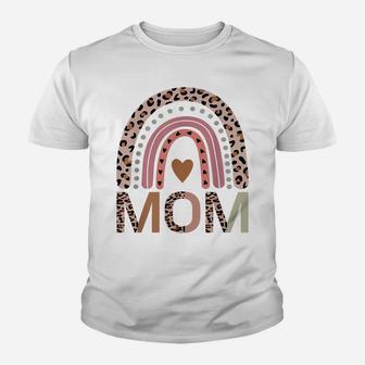 Blessed Mom Funny Leopard Boho Cute Rainbow Youth T-shirt | Crazezy