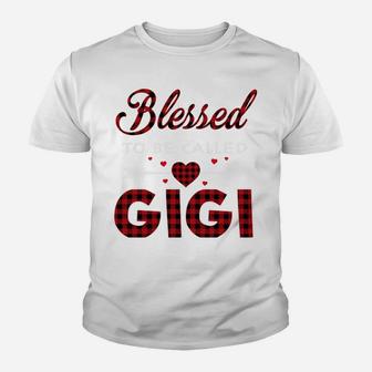 Blessed To Be Called Gigi-Buffalo Plaid Grandma Christmas Youth T-shirt | Crazezy