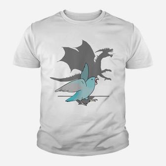 Blue Pacific Parrotlet With Dragon Shadow Birb Memes Parrot Youth T-shirt | Crazezy DE