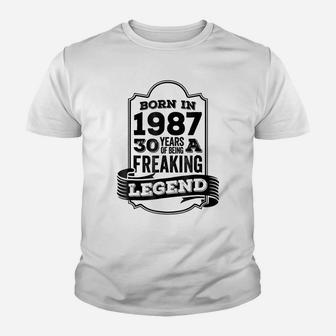 Born In 1987 30Th Birthday Gift Legend Dirty Thirty Youth T-shirt | Crazezy
