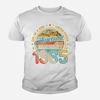 Born In January 1965 56Th Birthday Gift Retro 56 Years Old Youth T-shirt | Crazezy DE