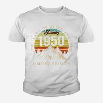 Born January 1950 Birthday Gift Made In 1950 70 Years Old Youth T-shirt | Crazezy UK