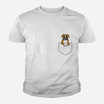 Boxer Dog In Pocket Funny Boxer Dog In A Pocket Youth T-shirt | Crazezy