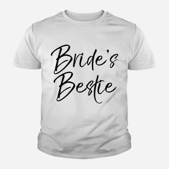 Bride's Bestie Wedding Best Friend Maid Of Honor Youth T-shirt | Crazezy
