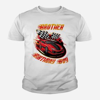 Brother Of The Birthday Racing Car Driver Matching Family Youth T-shirt | Crazezy