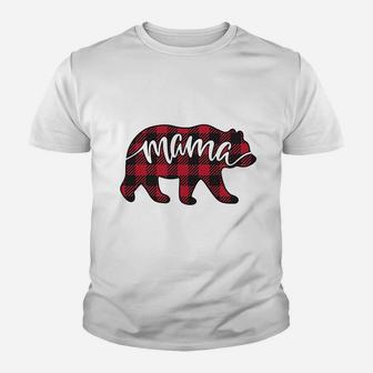 Buffalo Plaid Mama And Papa Bear Youth T-shirt | Crazezy