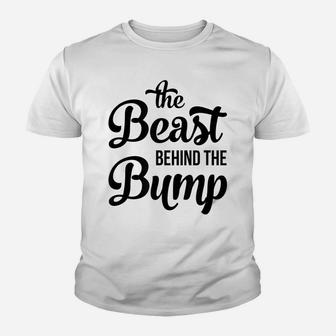 Bump Pregnancy Shirt - The Beast Behind The Bump Youth T-shirt | Crazezy AU
