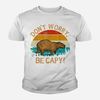Capybara Vintage Retro Style Awesome Don't Worry, Be Capy Youth T-shirt | Crazezy