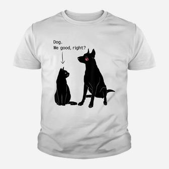 Cat Humor Cat Slaps Dog Funny Dog And Cat Lovers Youth T-shirt | Crazezy DE