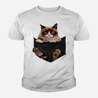 Cat Lovers Gifts Grumpy In Pocket Funny Kitten Face Sweatshirt Youth T-shirt | Crazezy