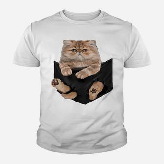 Cat Lovers Gifts Persian In Pocket Funny Kitten Face Sweatshirt Youth T-shirt | Crazezy DE