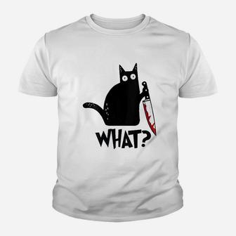 Cat What Black Cat Youth T-shirt | Crazezy DE