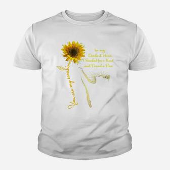 Cat You Are My Sunshine Sunflower In My Darkest Hour A Paw Youth T-shirt | Crazezy