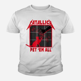 Catallica - Pet 'Em All Funny Cat T-Shirt Youth T-shirt | Crazezy DE